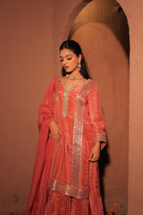 Coral Pink Gota Patti Kurta Set