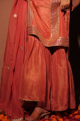 Coral Pink Gota Patti Kurta Set