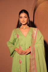 Pistachio Green Mirror Work Kurta Set