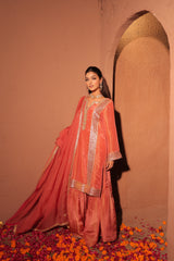 Coral Pink Gota Patti Kurta Set