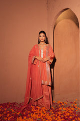 Coral Pink Gota Patti Kurta Set