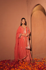 Coral Pink Gota Patti Kurta Set