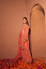 Coral Pink Gota Patti Kurta Set