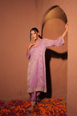 Lilac Organza Kurta Set