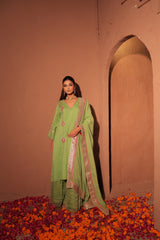 Pistachio Green Mirror Work Kurta Set