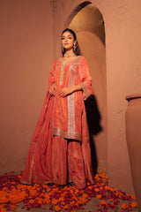 Coral Pink Gota Patti Kurta Set