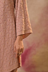 Beige Embroidered Sharara Set