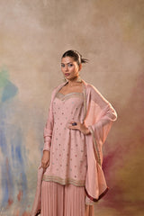 Pink Embellished Sharara Set