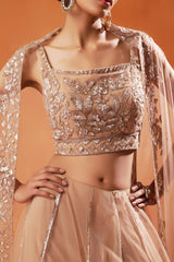 Champagne Gold Embroidered Lehenga Set