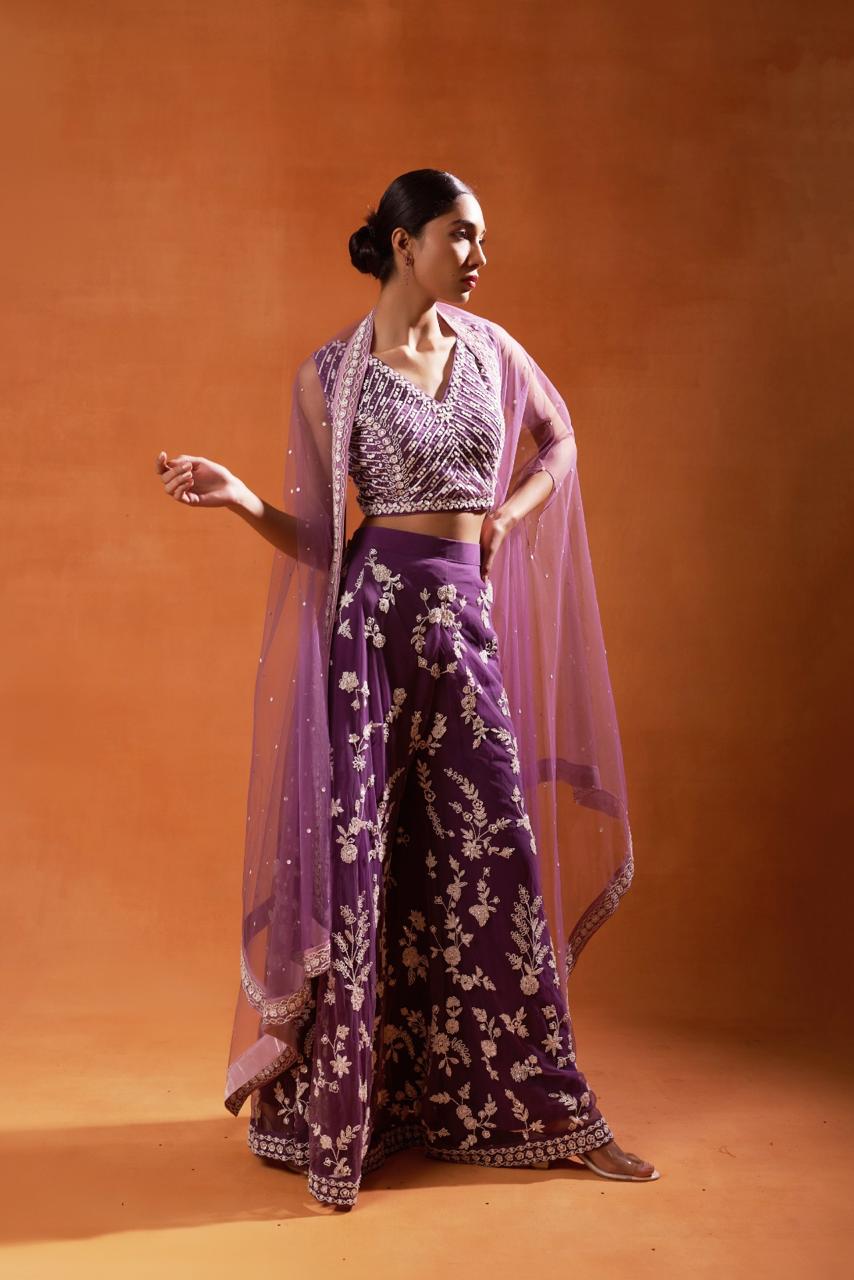 Embellished Floral Indo-Western Ensemble