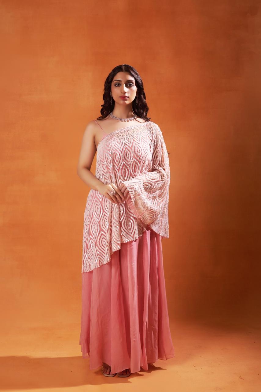 Asymmetrical Embellished Indo-Western Ensemble