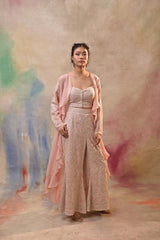 Blush Pink Embroidered Indo-Western Ensemble