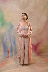 Blush Pink Embroidered Indo-Western Ensemble