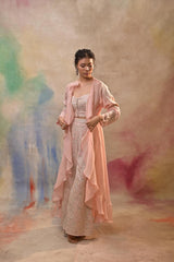 Blush Pink Embroidered Indo-Western Ensemble