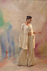 Ivory Embroidered Indo-Western Ensemble