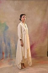 Ivory Gold Accent Indo-Western Dress