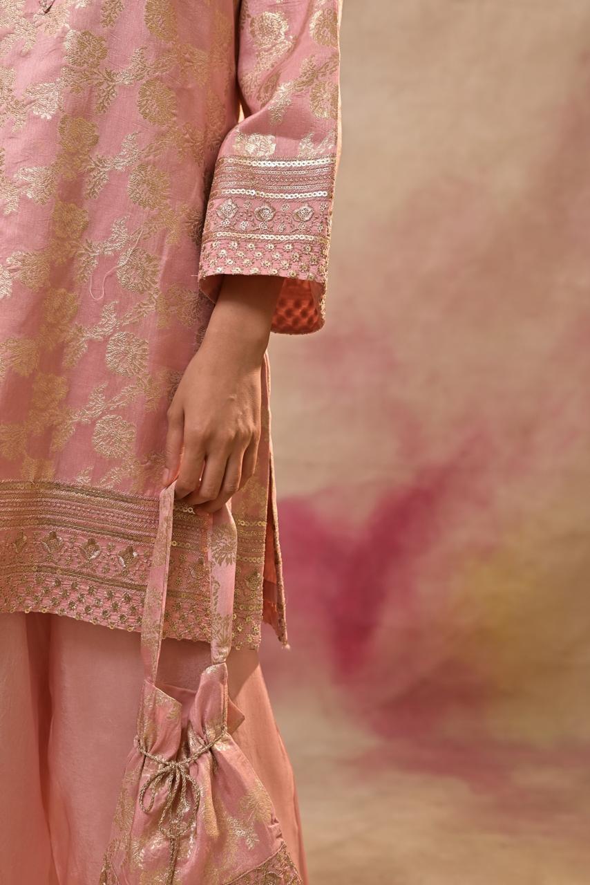 Blush Pink Brocade Cord Set