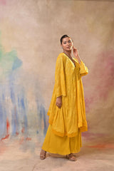 Radiant Yellow Embroidered Indo-Western Set