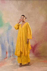 Radiant Yellow Embroidered Indo-Western Set