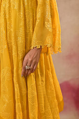 Radiant Yellow Embroidered Indo-Western Set